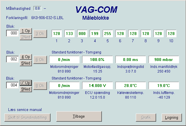 VCDS 3 måleblokke